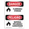 Signmission Safety Sign, OSHA Danger, 24" Height, Flammable Storage Bilingual Spanish OS-DS-D-1824-VS-1255 - alternate 1